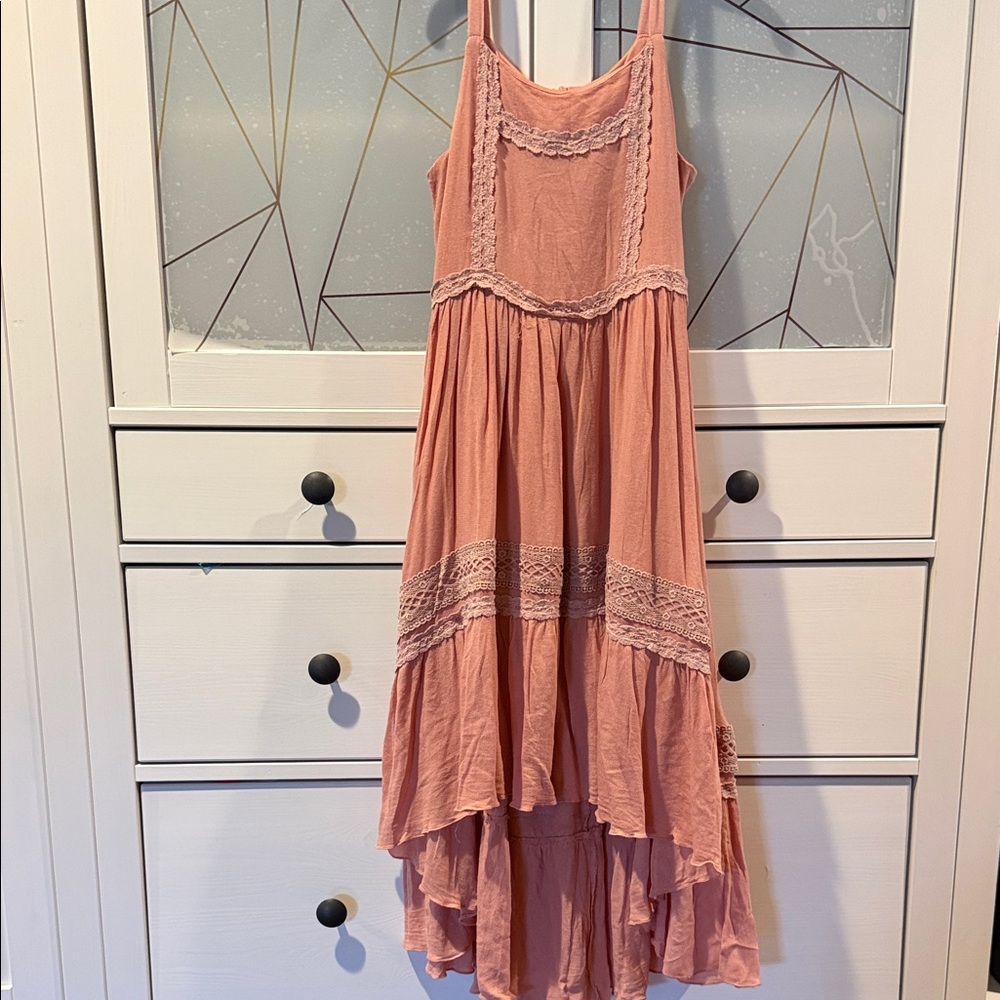 Elegant Pink Lace Kids Formal Dress